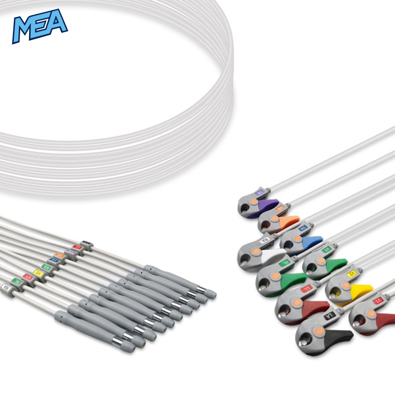 10-lead ECG Leadwire Set with Grabber/Pinch end AHA for Welch Allyn 401123 Reusable, Limb + Chest Lead, Shielded 1 10-lead ECG Leadwire Set with Grabber/Pinch end AHA for Welch Allyn 401123 Reusable, Limb + Chest Lead, Shielded