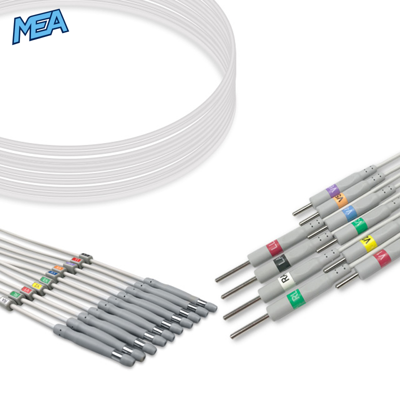 10-lead ECG Leadwire Set with 3mm Needle end AHA for Welch Allyn Monitors Reusable, Limb + Chest Lead, Shielded 1 10-lead ECG Leadwire Set with 3mm Needle end AHA for Welch Allyn Monitors Reusable, Limb + Chest Lead, Shielded