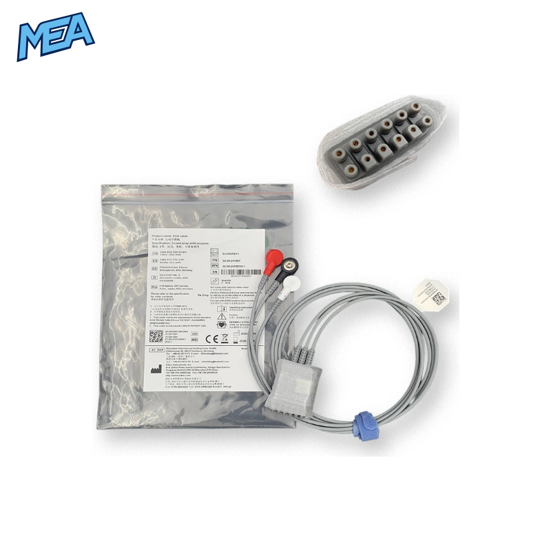 3-lead ECG Leadwire Set with Snap end AHA for Edan EL03DASY1 Reusable 1 3-lead ECG Leadwire Set with Snap end AHA for Edan EL03DASY1 Reusable