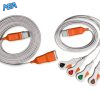 5-lead One-Piece ECG Cable with Grabber/Pinch end AHA for Covidien 33135 Disposable, Limb + Chest Lead, 2.2m+mixed 0.8m/1.2m 4 ELDG CV5 2290S A