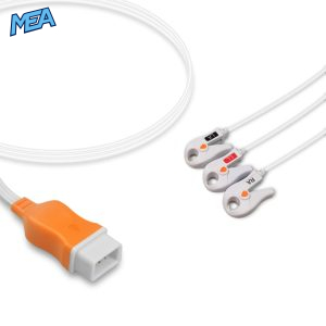3-lead ECG Leadwire Set with Grabber/Pinch end AHA for Kendall Monitors Disposable, Limb Lead, Lead Type: Covidien/Kendall, Shielded