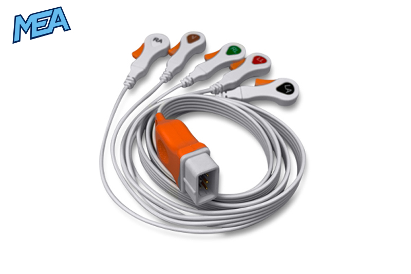 5-lead ECG Leadwire Set with Snap end AHA for Covidien 33136 Disposable, Limb + Chest Lead, Lead Type: Covidien/Kendall, Shielded 1 5-lead ECG Leadwire Set with Snap end AHA for Covidien 33136 Disposable, Limb + Chest Lead, Lead Type: Covidien/Kendall, Shielded