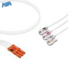 3-lead ECG Leadwire Set with Grabber/Pinch end AHA for AAMI Safety DIN Trunk Cables Disposable, Limb Lead, Lead Type: Safety Din, Unshielded 5 ELD D3 60G A
