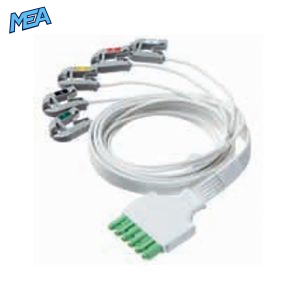 5-lead ECG Leadwire Set with Grabber/Pinch end AHA for Draeger MP00881 Disposable, Limb + Chest Lead, Lead Type: Draeger(Single-Pin), Shielded