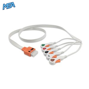 5-lead ECG Leadwire Set with Snap end AHA for Mindray 040-000746-01 Disposable, Limb + Chest Lead, Lead Type: Mindray Mobility, Shielded