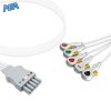 5-lead ECG Leadwire Set with Snap end AHA for Draeger 33132 Disposable, Limb + Chest Lead, Lead Type: Siemens Dual-Pin, Shielded 5 ELD SMA5 90S A