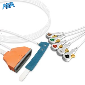 5-lead ECG Leadwire Set with Snap end AHA for Philips 33149 Disposable, Limb + Chest Lead, Lead Type: Philips MX40, Philips Fast SpO2
