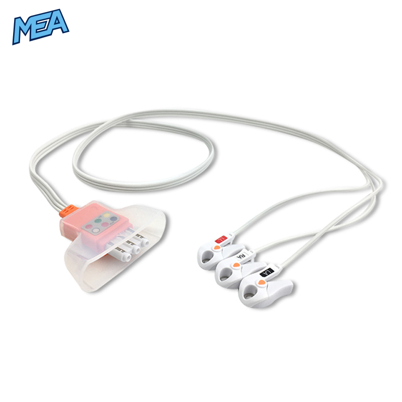3-lead ECG Leadwire Set with Grabber/Pinch end AHA for Philips 989803173141 Disposable, Limb Lead, Lead Type: Tele IntelliVue, Shielded 1 3-lead ECG Leadwire Set with Grabber/Pinch end AHA for Philips 989803173141 Disposable, Limb Lead, Lead Type: Tele IntelliVue, Shielded
