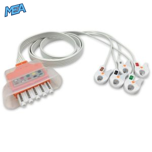 5-lead ECG Leadwire Set with Grabber/Pinch end AHA for Philips 989803173151 Disposable, Limb + Chest Lead, Lead Type: Tele IntelliVue, Shielded