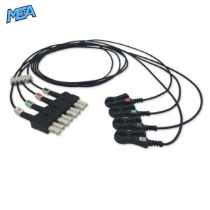 4-lead ECG Leadwire Set with Grabber/Pinch end AHA for Ivy Biomedical 590442 Reusable, Limb Lead, Lead Type: AA Twin-Pin, Radiolucent
