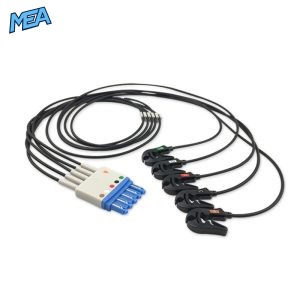 5-lead ECG Leadwire Set with Grabber/Pinch end AHA for Philips Monitors Reusable, Limb + Chest Lead, Lead Type: Philips IntelliVue, Radiolucent