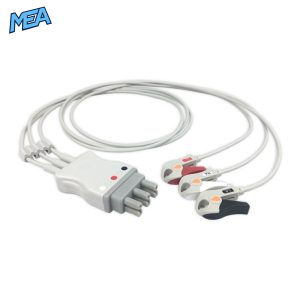 3-lead ECG Leadwire Set with Grabber/Pinch end AHA for Philips M1603A Reusable, Limb Lead, Lead Type: AA Twin-Pin, Shielded