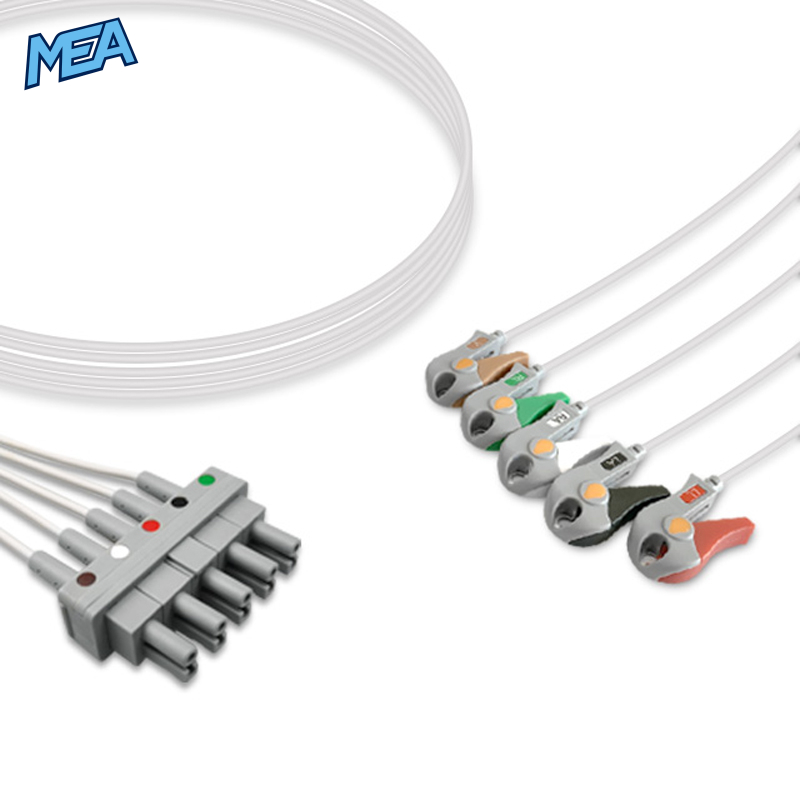 3-lead ECG Leadwire Set with Mini Grabber end AHA for Philips M1629A Reusable, Limb + Chest Lead, Lead Type: AA Twin-Pin, Shielded 1 3-lead ECG Leadwire Set with Mini Grabber end AHA for Philips M1629A Reusable, Limb + Chest Lead, Lead Type: AA Twin-Pin, Shielded