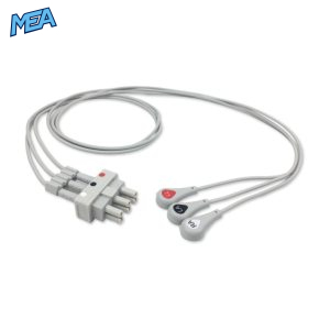3-lead ECG Leadwire Set with Snap end AHA for Bionet B-WIRE-SA Limb Lead, Lead Type: Bionet, Shielded