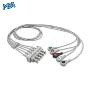 5-lead ECG Leadwire Set with Snap end AHA for Bionet B-WIRE5-SA Reusable, Limb + Chest Lead, Lead Type: Bionet, Shielded