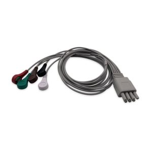 5-lead ECG Leadwire Set with Snap end AHA for Colin Monitors Reusable, Limb + Chest Lead, Lead Type: Colin, Shielded