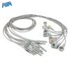10-lead ECG Leadwire Set with Snap end AHA for AAMI Safety DIN Trunk Cables Reusable, Limb + Chest Lead, Lead Type: Safety Din, Unshielded 3 EL D10 90S A
