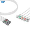 5-lead ECG Leadwire Set with Snap end AHA for AAMI Safety DIN Trunk Cables Reusable, Limb + Chest Lead, Lead Type: Safety Din, Unshielded 3 EL D5 60S A