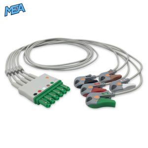 5-lead ECG Leadwire Set with Grabber/Pinch end AHA for Draeger MP03424 Reusable, Limb + Chest Lead, Lead Type: Draeger(Single-Pin), Shielded