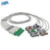 6-lead ECG Leadwire Set with Grabber/Pinch end AHA for Draeger MP03406 Reusable, Limb + Chest Lead, Lead Type: Draeger(Single-Pin), Shielded 5 EL DG6 90G A