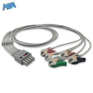 5-lead ECG Leadwire Set with Grabber/Pinch end AHA for Datascope 0012-00-1514-03 Reusable, Limb + Chest Lead, Lead Type: Mindray Mobility, Shielded