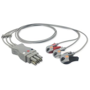 3-lead ECG Leadwire Set with Grabber/Pinch end AHA for Datex Ohmeda 545317-HEL Reusable, Limb Lead, Lead Type: Datex 300 Series, Shielded