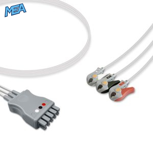 3-lead ECG Leadwire Set with Grabber/Pinch end AHA for GE Healthcare 2106390-002 Reusable, Limb Lead, Lead Type: GE Multi-Link, Shielded