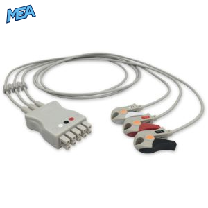 3-lead ECG Leadwire Set with Grabber/Pinch end AHA for GE Healthcare 412682-001 Limb Lead, Lead Type: GE Multi-Link, Shielded