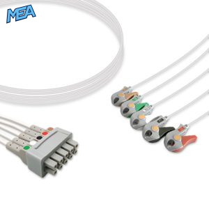 5-lead ECG Leadwire Set with Snap end AHA for GE Healthcare 2106391-005 Reusable, Limb + Chest Lead, Lead Type: GE Multi-Link, Shielded