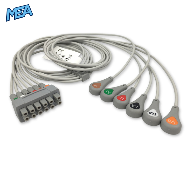 6-lead ECG Leadwire Set with Snap end AHA for GE Healthcare 2106395-002 Limb + Chest Lead, Lead Type: GE Multi-Link, Shielded 1 6-lead ECG Leadwire Set with Snap end AHA for GE Healthcare 2106395-002 Limb + Chest Lead, Lead Type: GE Multi-Link, Shielded