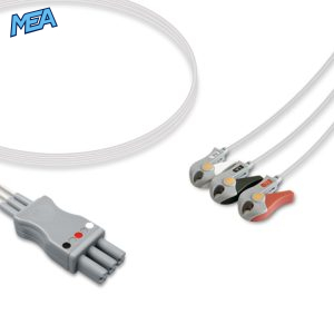 3-lead ECG Leadwire Set with Grabber/Pinch end AHA for Mindray 0010-30-42898 Reusable, Limb Lead, Lead Type: Mindray, Shielded