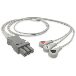 3-lead ECG Leadwire Set with Snap end AHA for Mindray 0010-30-42900 Reusable, Limb Lead, Lead Type: Mindray, Shielded