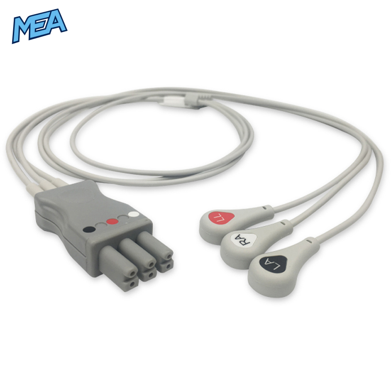 3-lead ECG Leadwire Set with Snap end AHA for Mindray 0010-30-42900 Reusable, Limb Lead, Lead Type: Mindray, Shielded 1 3-lead ECG Leadwire Set with Snap end AHA for Mindray 0010-30-42900 Reusable, Limb Lead, Lead Type: Mindray, Shielded
