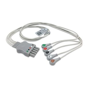 5-lead ECG Leadwire Set with Snap end AHA for Mindray 0012-00-1261-01 Reusable, Limb + Chest Lead, Lead Type: Mindray, Shielded