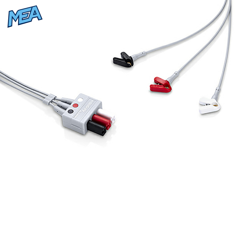3-lead ECG Leadwire Set with Mini Grabber end AHA for Mindray Monitors Reusable, Limb Lead, Lead Type: Mindray, Shielded 1 3-lead ECG Leadwire Set with Mini Grabber end AHA for Mindray Monitors Reusable, Limb Lead, Lead Type: Mindray, Shielded