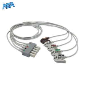 5-lead ECG Leadwire Set with Grabber/Pinch end AHA for Mindray 0012-00-1262-02 Reusable, Limb + Chest Lead, Lead Type: Mindray, Shielded