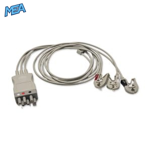 3-lead ECG Leadwire Set with Grabber/Pinch end AHA for Nihon Kohden BR-018PA Reusable, Limb Lead, Lead Type: Nihon Kohden(BR-0XXP), Shielded