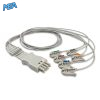 6-lead ECG Leadwire Set with Grabber/Pinch end AHA for Nihon Kohden BR-906PA Reusable, Limb + Chest Lead, Lead Type: Nihon Kohden(BR-9XXP), Shielded 4 EL NKB6 90G A