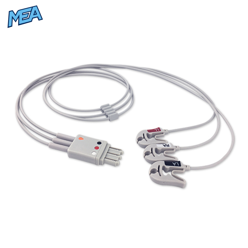 3-lead ECG Leadwire Set with Grabber/Pinch end AHA for Philips M1671A Reusable, Limb Lead, Lead Type: Philips IntelliVue, Shielded 1 3-lead ECG Leadwire Set with Grabber/Pinch end AHA for Philips M1671A Reusable, Limb Lead, Lead Type: Philips IntelliVue, Shielded