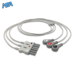 3-lead ECG Leadwire Set with Snap end AHA for Spacelabs 700-0007-00 Reusable, Limb Lead, Lead Type: Spacelabs TruLink, Shielded