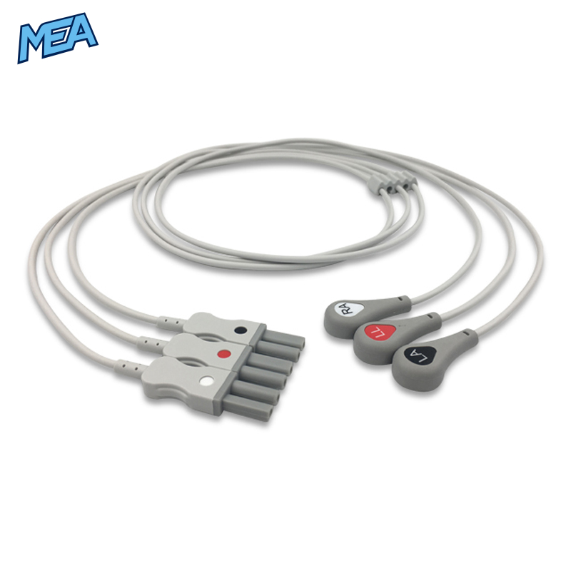 3-lead ECG Leadwire Set with Snap end AHA for Spacelabs 700-0007-00 Reusable, Limb Lead, Lead Type: Spacelabs TruLink, Shielded 1 3-lead ECG Leadwire Set with Snap end AHA for Spacelabs 700-0007-00 Reusable, Limb Lead, Lead Type: Spacelabs TruLink, Shielded