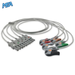 5-lead ECG Leadwire Set with Grabber/Pinch end AHA for Spacelabs 700-0006-10 Reusable, Limb + Chest Lead, Lead Type: Spacelabs TruLink, Shielded