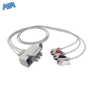 3-lead ECG Leadwire Set with Grabber/Pinch end AHA for Philips M2591A Reusable, Limb Lead, Lead Type: Tele AA Twin-Pin, Shielded