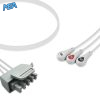 3-lead ECG Leadwire Set with Snap end AHA for Philips M2590A Reusable, Limb Lead, Lead Type: Tele AA Twin-Pin, Shielded 5 EL TAA3 90S A