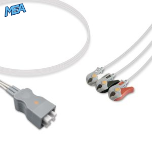 3-lead ECG Leadwire Set with Grabber/Pinch end AHA for GE Healthcare 394111-013 Reusable, Limb Lead, Lead Type: GE Tele FH, Shielded
