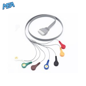 7-lead ECG Leadwire Set with Snap end AHA for Edan 01.57.471453013 Reusable, Limb + Chest Lead, Shielded