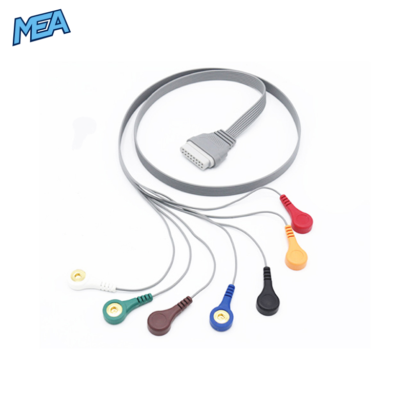 7-lead ECG Leadwire Set with Snap end AHA for Edan 01.57.471453013 Reusable, Limb + Chest Lead, Shielded 1 7-lead ECG Leadwire Set with Snap end AHA for Edan 01.57.471453013 Reusable, Limb + Chest Lead, Shielded