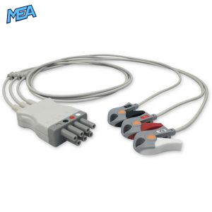 3-lead ECG Leadwire Set with Grabber/Pinch end AHA for Mindray 115-004871-00 Reusable, Limb Lead, Shielded