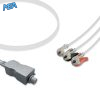 3-lead ECG Leadwire Set with Grabber/Pinch end AHA for Fukuda Denshi CMT-01CTH-0.8DA Reusable, Limb Lead, Shielded 3 EL TFD3 90G A