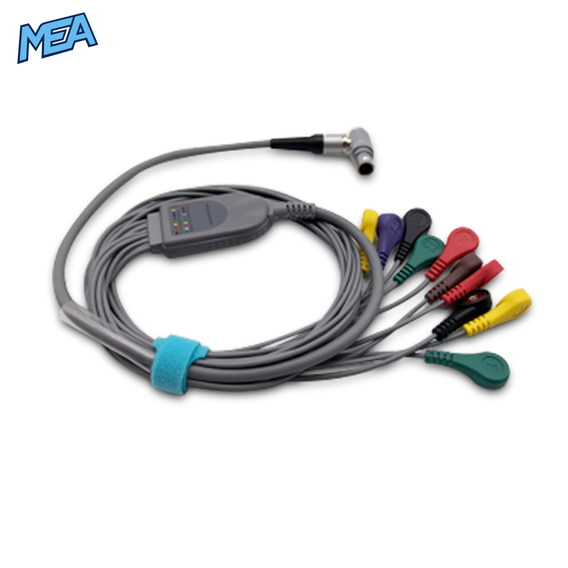 10-lead ECG Leadwire Set with Snap end AHA for GE Healthcare 2107229-001 Reusable, Shielded 1 10-lead ECG Leadwire Set with Snap end AHA for GE Healthcare 2107229-001 Reusable, Shielded